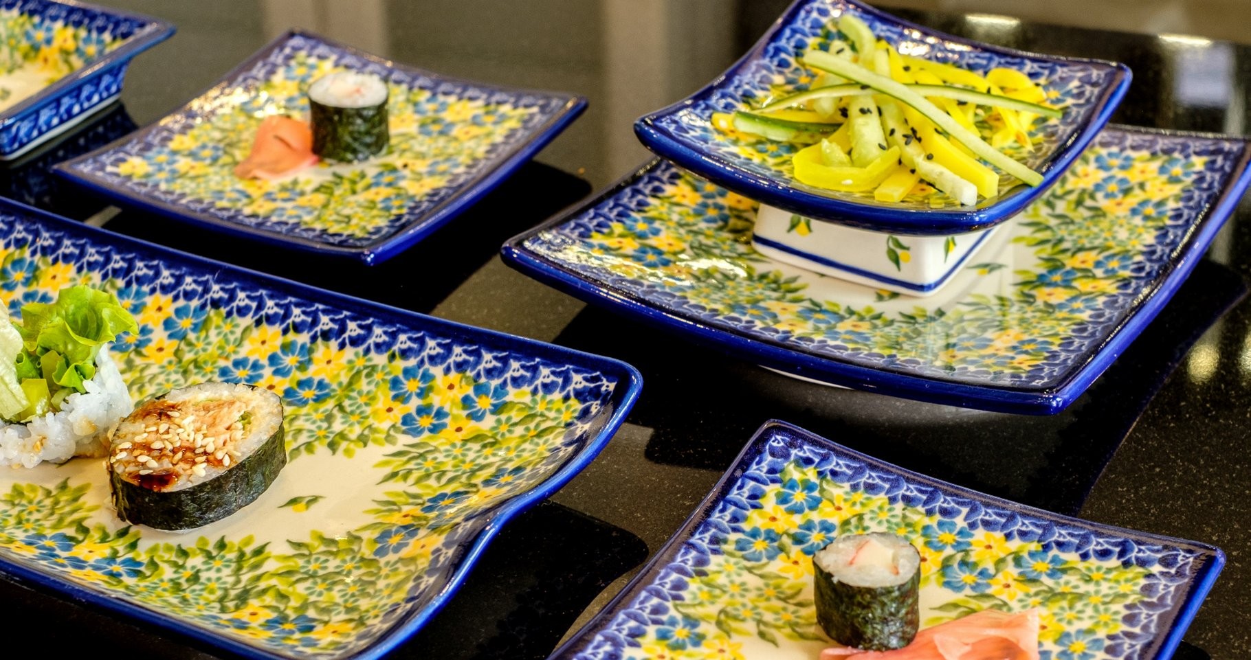 zestaw sushi ceramika kalich bolesławiec